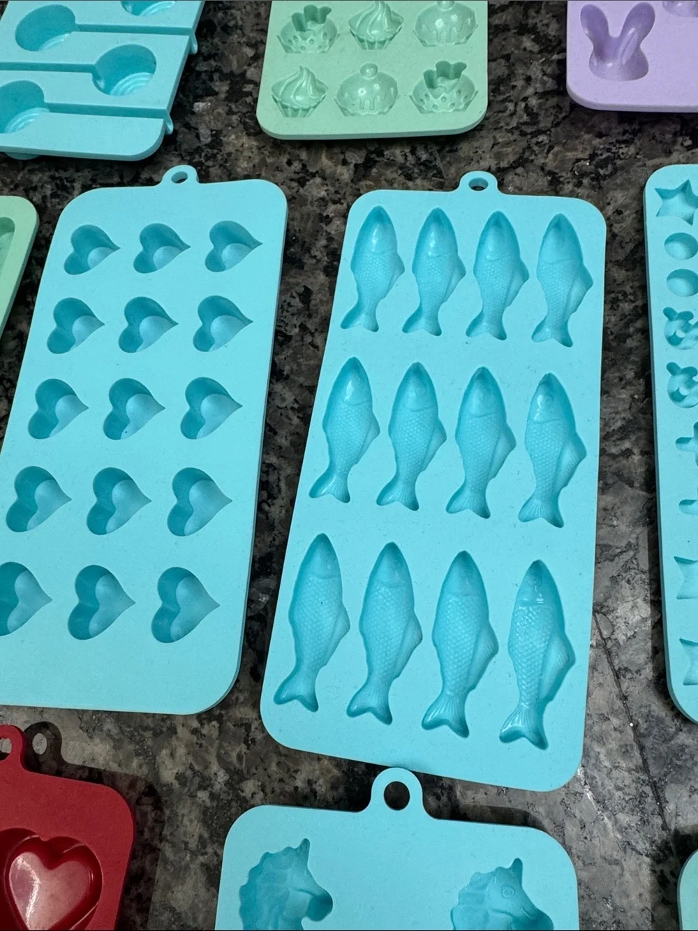 Silicone Candy & Ice Mold Set — Assorted 14 molds hearts lollipop butterfly